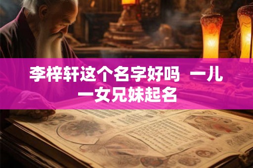 李梓轩这个名字好吗  一儿一女兄妹起名