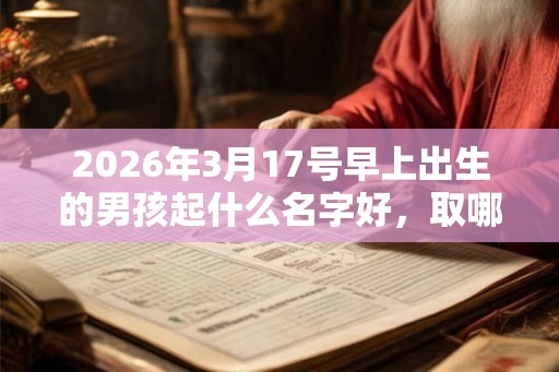 2026年3月17号早上出生的男孩起什么名字好，取哪些名字好？