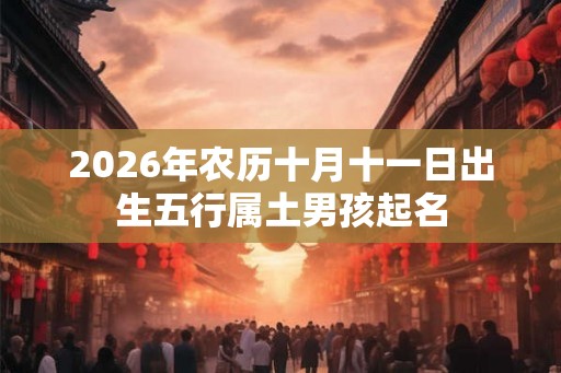 2026年农历十月十一日出生五行属土男孩起名