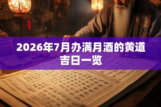 2026年7月办满月酒的黄道吉日一览 2026年7月办满月酒的黄道吉日一览