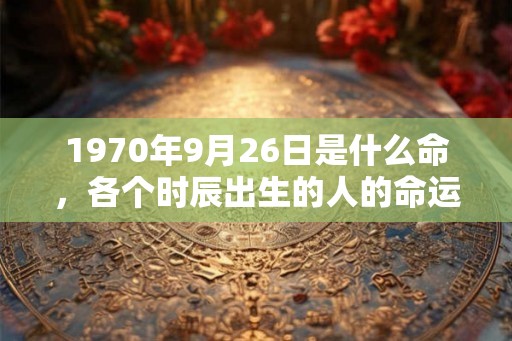 1970年9月26日是什么命，各个时辰出生的人的命运