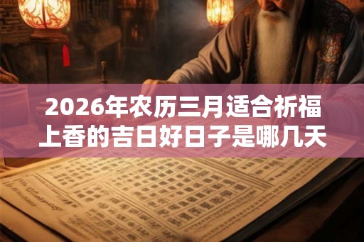 2026年农历三月适合祈福上香的吉日好日子是哪几天？