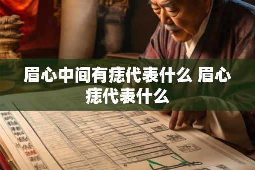 眉心中间有痣代表什么 眉心痣代表什么