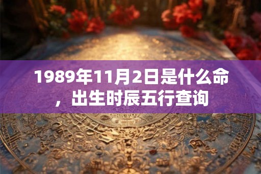 1989年11月2日是什么命，出生时辰五行查询