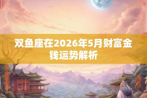 双鱼座在2026年5月财富金钱运势解析