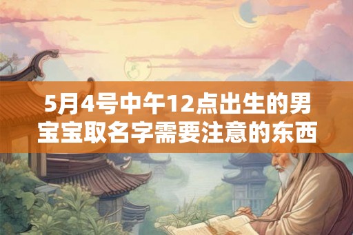 5月4号中午12点出生的男宝宝取名字需要注意的东西