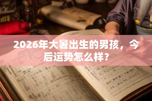 2026年大暑出生的男孩，今后运势怎么样？