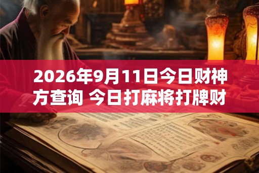2026年9月11日今日财神方查询 今日打麻将打牌财神方位