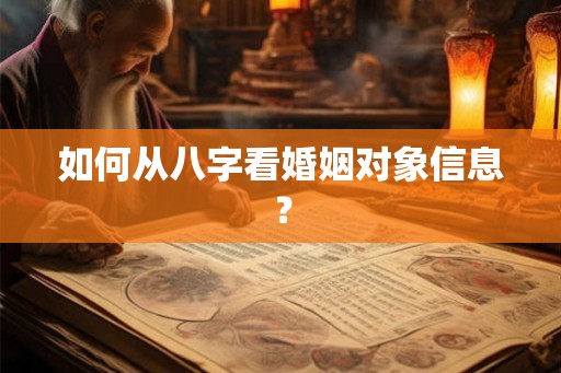 如何从八字看婚姻对象信息？