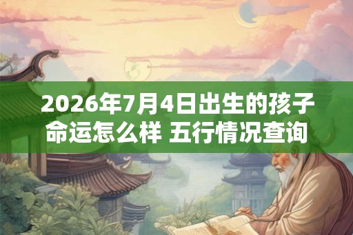 2026年7月4日出生的孩子命运怎么样 五行情况查询