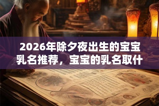2026年除夕夜出生的宝宝乳名推荐，宝宝的乳名取什么好听？