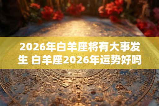 2026年白羊座将有大事发生 白羊座2026年运势好吗