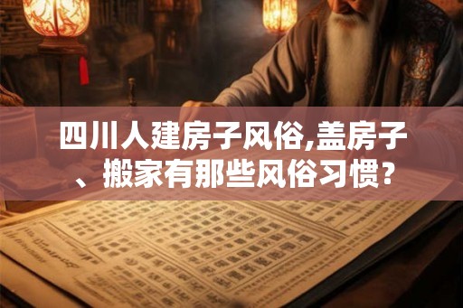 四川人建房子风俗,盖房子、搬家有那些风俗习惯？