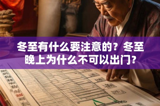 冬至有什么要注意的？冬至晚上为什么不可以出门？