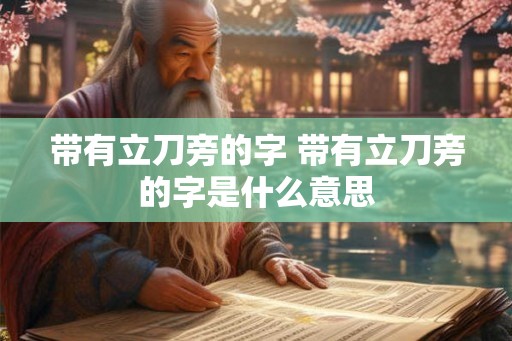 带有立刀旁的字 带有立刀旁的字是什么意思