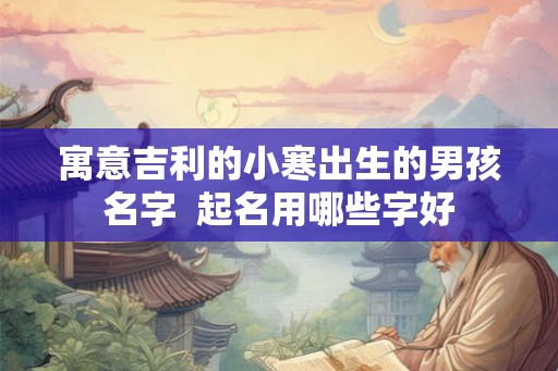 寓意吉利的小寒出生的男孩名字  起名用哪些字好