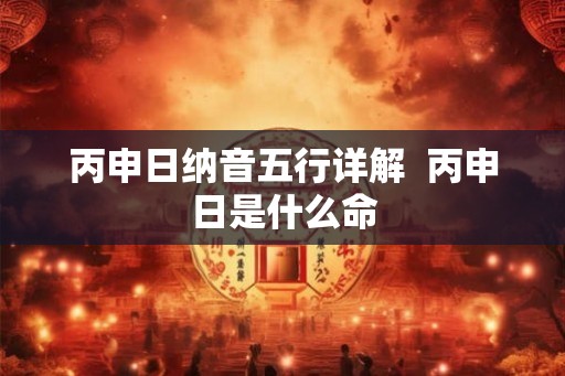 丙申日纳音五行详解  丙申日是什么命