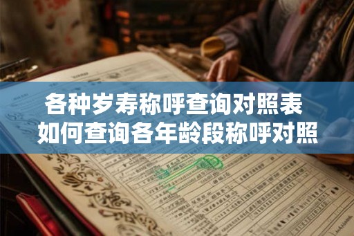 各种岁寿称呼查询对照表 如何查询各年龄段称呼对照表