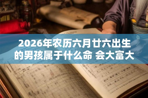 2026年农历六月廿六出生的男孩属于什么命 会大富大贵吗 2026年农历六月廿六出生的男孩属于什么命 会大富大贵吗