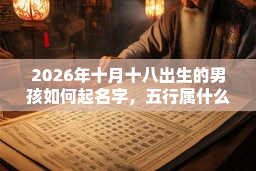 2026年十月十八出生的男孩如何起名字，五行属什么