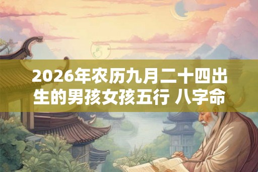2026年农历九月二十四出生的男孩女孩五行 八字命运与起名