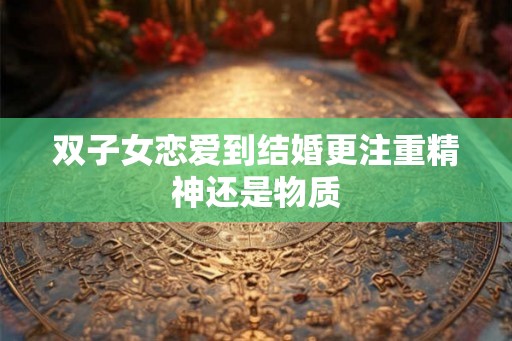 双子女恋爱到结婚更注重精神还是物质