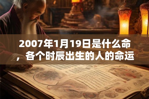 2007年1月19日是什么命，各个时辰出生的人的命运