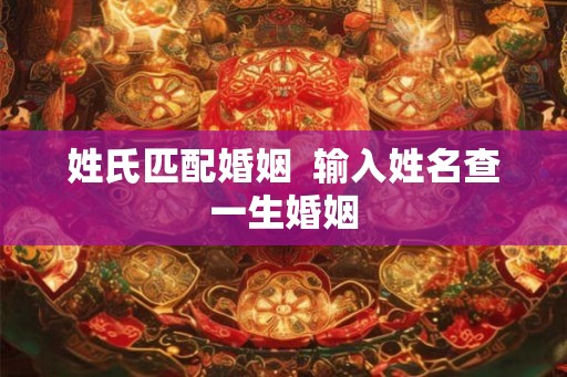 姓氏匹配婚姻  输入姓名查一生婚姻