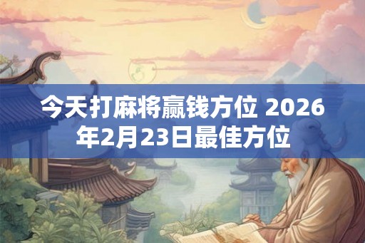 今天打麻将赢钱方位 2026年2月23日最佳方位