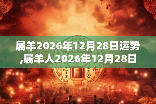 属羊2026年12月28日运势,属羊人2026年12月28日财运,生肖羊2026年12月28日运势
