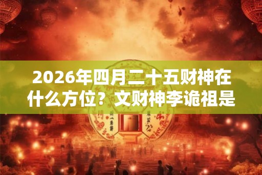 2026年四月二十五财神在什么方位？文财神李诡祖是谁？