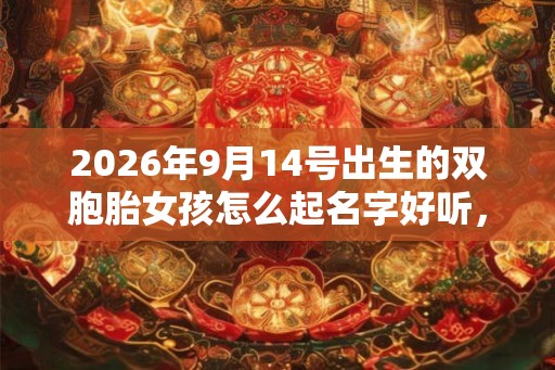 2026年9月14号出生的双胞胎女孩怎么起名字好听，五行属什么？