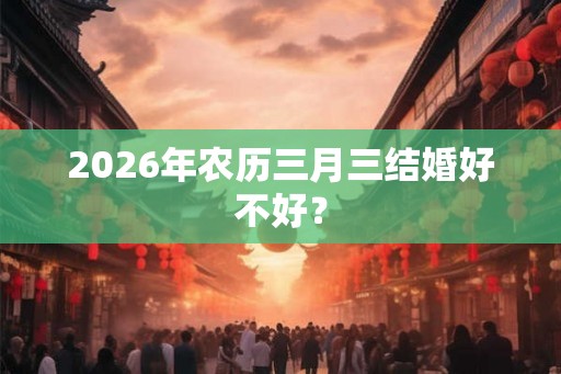 2026年农历三月三结婚好不好？