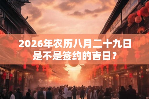 2026年农历八月二十九日是不是签约的吉日? 2026年农历八月二十九日是不是签约的吉日?
