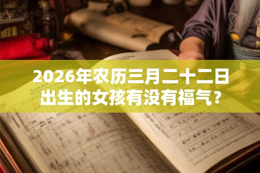 2026年农历三月二十二日出生的女孩有没有福气？
