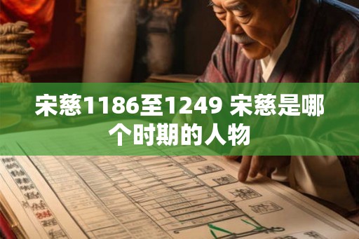 宋慈1186至1249 宋慈是哪个时期的人物
