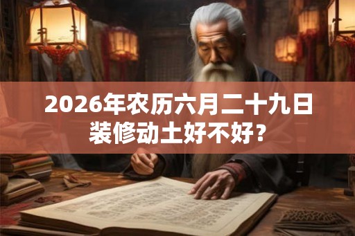 2026年农历六月二十九日装修动土好不好？