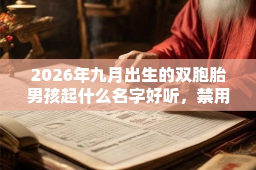 2026年九月出生的双胞胎男孩起什么名字好听，禁用什么字