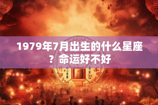 1979年7月出生的什么星座？命运好不好