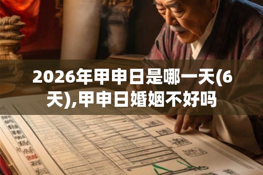 2026年甲申日是哪一天(6天),甲申日婚姻不好吗