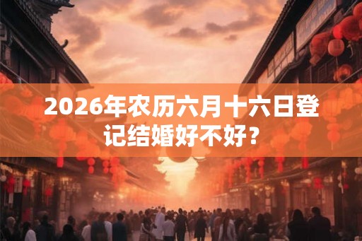 2026年农历六月十六日登记结婚好不好？