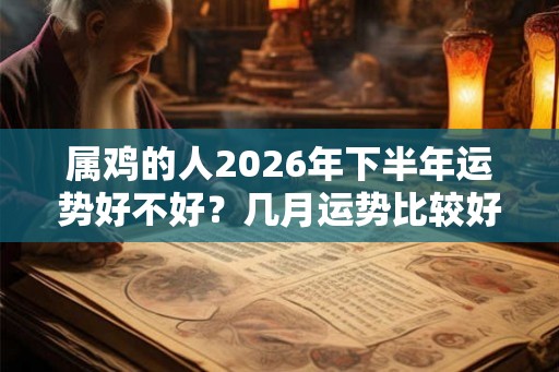 属鸡的人2026年下半年运势好不好?几月运势比较好? 属鸡的人2026年下半年运势好不好?几月运势比较好?
