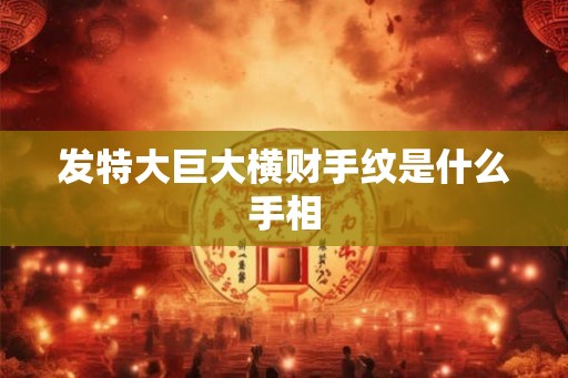 发特大巨大横财手纹是什么手相 发特大巨大横财手纹是什么手相