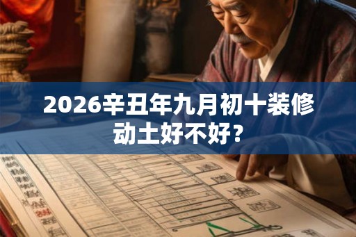 2026辛丑年九月初十装修动土好不好？