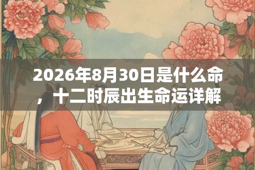 2026年8月30日是什么命,十二时辰出生命运详解 2026年8月30日是什么命,十二时辰出生命运详解