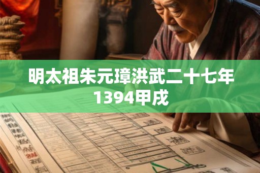 明太祖朱元璋洪武二十七年1394甲戌