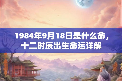 1984年9月18日是什么命，十二时辰出生命运详解