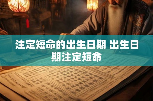 注定短命的出生日期 出生日期注定短命