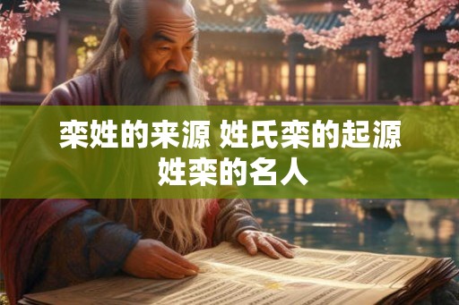 栾姓的来源 姓氏栾的起源 姓栾的名人