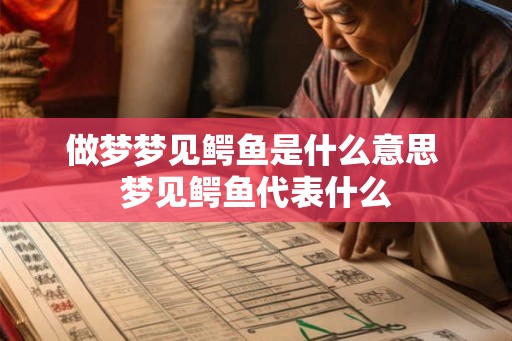 做梦梦见鳄鱼是什么意思 梦见鳄鱼代表什么